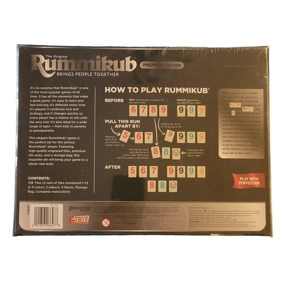 Pressman Games Rummikub Premium Edition By Pressman Features Racks